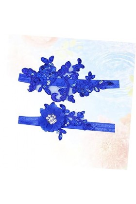 Gadpiparty Jarretière De Mariée 1 Paire De Jarretières De Mariage Bleu Accessoires Jarretières pour La Mariée Bleu De Mariage