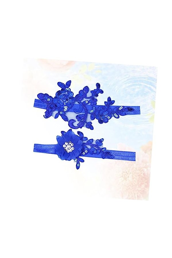 Gadpiparty Jarretière De Mariée 1 Paire De Jarretières De Mariage Bleu Accessoires Jarretières pour La Mariée Bleu De Mariage