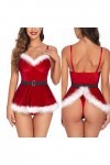 Fulidngzg Robe sexy pour femme - Lingerie érotique - Robe de Noël - Grandes tailles - Robe de nuit rouge sexy, rouge, M