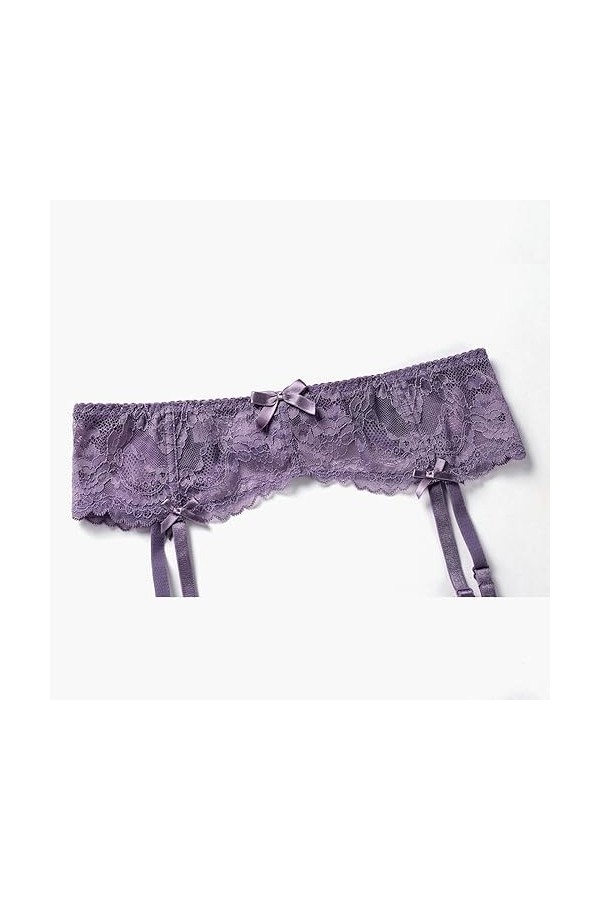WILsem Porte-jarretelles sexy en dentelle aux couleurs violettes pour mariage