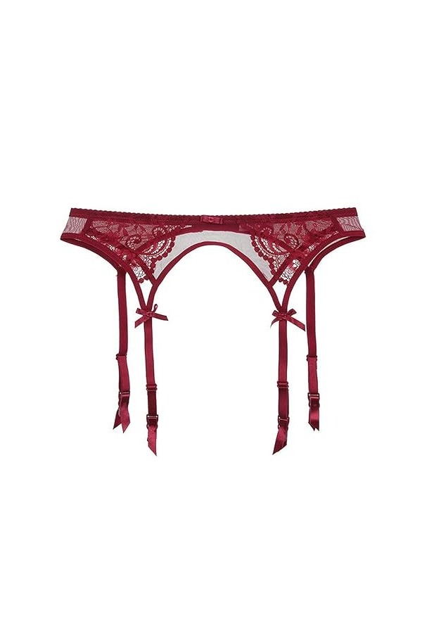 Porte-jarretelles en dentelle aux couleurs des porte-jarretelles de mariage - Noir, rouge, blanc