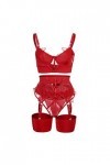 liaddkv Dentelle Sous-vêtements Couture Cils Pyjama Sexy Femme Lingerie Sexy Noir Rouge, rouge, S