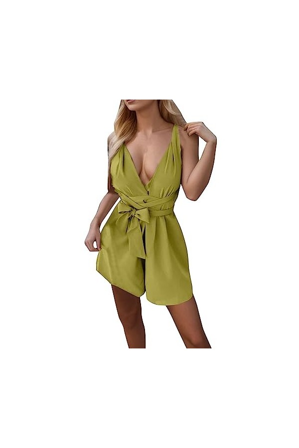 Combinaison femme noire élégante combinaison courte élégante combinaison sexy femme fête ample été nouveau profond V sexy ouv