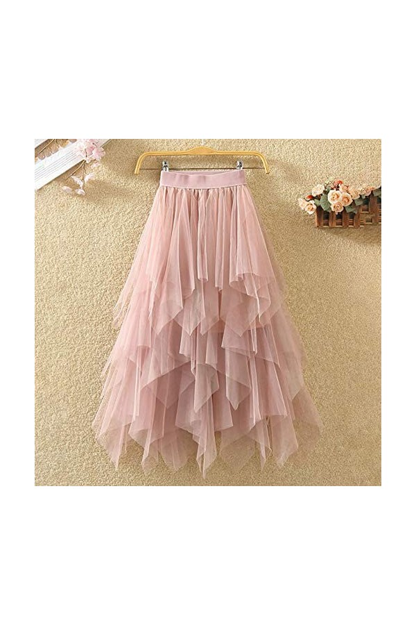 Jupe Danmen Grande robe swing élégante en résille Jupe tendance Rockabilly Jupe trapèze Robe en mousseline de soie Robe festi