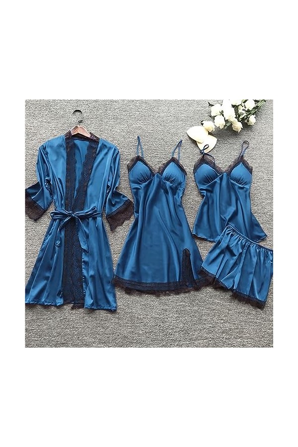 FGUUTYM Ensemble lingerie grande taille robe de nuit en dentelle ceinture pyjama ensemble sous-vêtements poupée enfant femme 