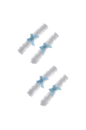 SOIMISS 4 Pièces De Mariée Dentelle Legband Mariée Cadeau Porte-Jarretelles Jarretières pour La Mariée Strass Accessoires pou