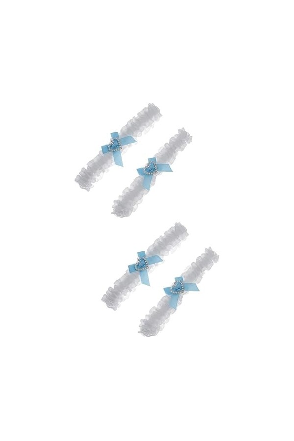 SOIMISS 4 Pièces De Mariée Dentelle Legband Mariée Cadeau Porte-Jarretelles Jarretières pour La Mariée Strass Accessoires pou