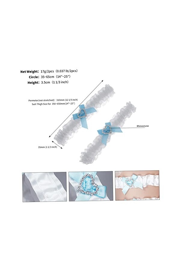 SOIMISS 4 Pièces De Mariée Dentelle Legband Mariée Cadeau Porte-Jarretelles Jarretières pour La Mariée Strass Accessoires pou