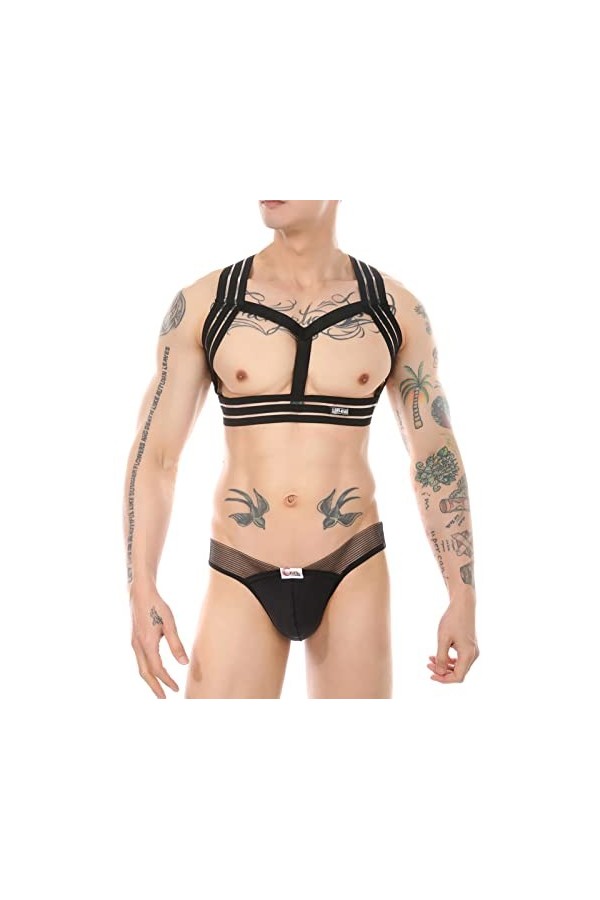 Lingerie Homme Sexy Hot Vêtements amusants pour hommes costume ceinture serrée ceinture respirante glace soie string costume 