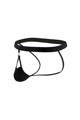 CHOUBAGUAI String Sexy pour Hommes String en Soie de Glace String Amovible pour Hommes Culotte Respirante-Noir-4XL