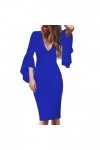 Femmes Sexy Deep V Neck Dress Dinner Party Dress Banquet Slim Robe Sexy Jupe Carreaux Rouge Et Noir Blue, S 