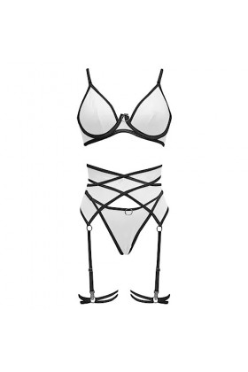 Ensemble de Soutien-Gorge Harnais pour Femme, élastique et sans Bonnets avec Cage, Bretelles Creuses réglables, Ceinture Sexy