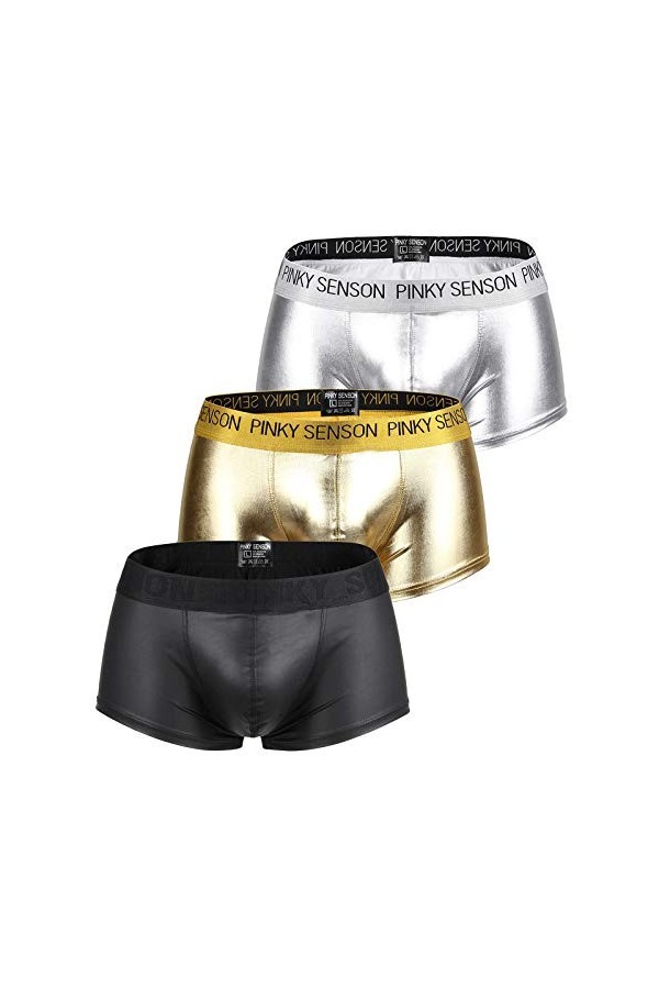 ADMAY 2023 New y25k Style Lingerie Sexy sous-vêtements Boxer Gros sous-vêtements Sac Cuir Briefs pour Hommes reliefs 3PC sous