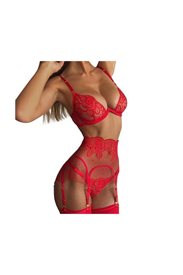 Kwatieh Lingerie Femme Sexy Ensemble 2024 - Nuisette Sexy Femme Sexy éRotique Hot String Femme String Femme Sexy Chic Saint-V