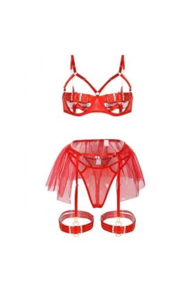 Bluelucon Robe sexy pour femme - Lingerie sexy - String sexy - Lingerie sexy - Chemises de nuit pour femme, RD2, L