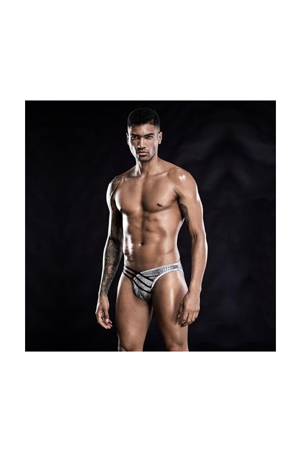 WRAZA sous-Vêtements pour Hommes Culottes Hipster Slips de Bikini Lingerie Costumes Érotiques sous-Vêtements Tongs Uniforme d