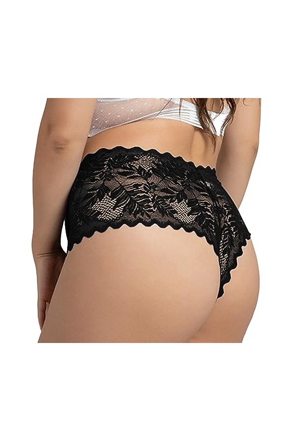 Culottes Femme Dentelle Taille Haute Slip Grandes Tailles Lingerie Respirant Pantalon Contrôle du Ventre Taille Haute Microfi