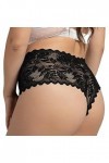 Culottes Femme Dentelle Taille Haute Slip Grandes Tailles Lingerie Respirant Pantalon Contrôle du Ventre Taille Haute Microfi