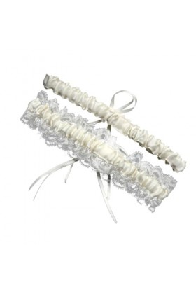 Abaodam Accessoires De Mariée Mariage Porte-Jarretelles Nœud Papillon Jarretière Blanche La Mariée