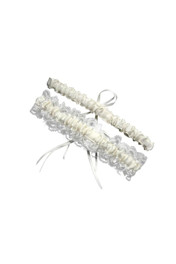 Abaodam Accessoires De Mariée Mariage Porte-Jarretelles Nœud Papillon Jarretière Blanche La Mariée