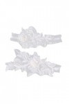 SOIMISS 2 Pièces 1 Ensemble Bijoux Floraux Fleur Bijoux Jarretières pour La Mariée Bande De Jambe De Mariage Blanc Jarretière