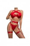 Lingerie Femme Sexy Ensemble Homme Sexy Hot y2*k Sous-vêtements de couture en maille pour femmes Ensemble trois pièces amusan