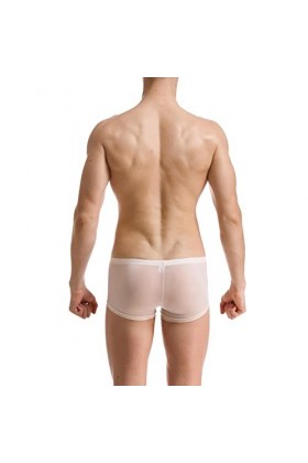 WEITING Sexy Hommes sous-Vêtements Glace Soie Mini Boxer Shorts Culotte Ultra Mince Transparente Voir à Travers Les sous-Vête