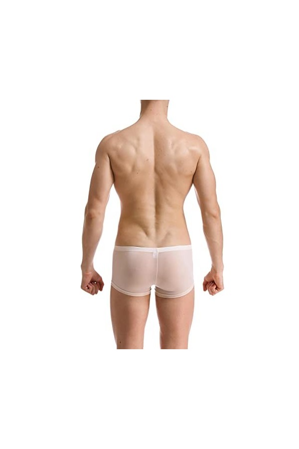 WEITING Sexy Hommes sous-Vêtements Glace Soie Mini Boxer Shorts Culotte Ultra Mince Transparente Voir à Travers Les sous-Vête