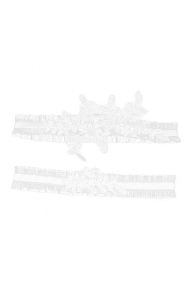 SOIMISS 1 Paire Jambe Anneau Blanc Décor Blanc Jarretière Ceinture De Bal Jarretière De Mariage Jarretière De Mariage Jarreti