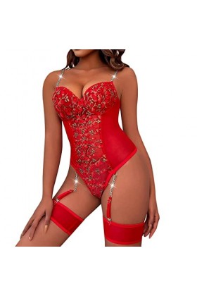 Kwatieh Saint-Valentine Lingerie Erothique Sexy - VêTement Body Combinaison Body Dentelle Chemise de Nuit Ensemble sous-VêTem