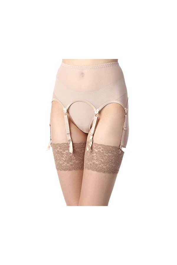 Merry Style Porte-Jarretelles en Dentelle Lingerie Sexy sous-vêtement Femme MSKS912 Beige, XL 