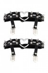 Women Girl Sexy Leather Heart Garters Punk Rock Rivet Stud Leg Ring 2pcs