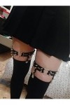Women Girl Sexy Leather Heart Garters Punk Rock Rivet Stud Leg Ring 2pcs