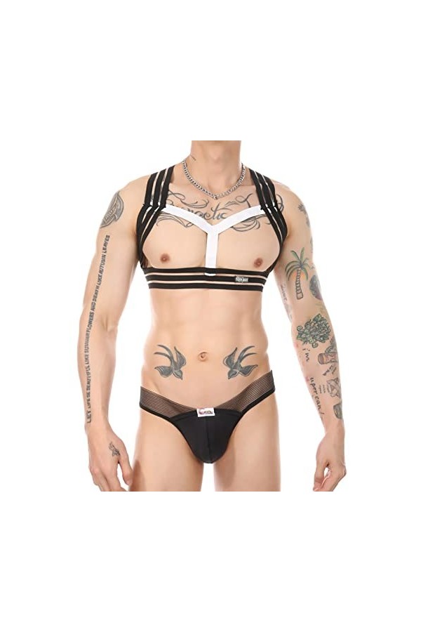 LKRSEEF Ouverte String Homme Erotique Transparent Costume Bonbon Chic Sexy Hot Shorty Moulant Body Extra Light Lingerie Ficel