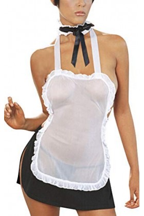 FEOYA - Ensemble Lingerie Deguisement Femme Soubrette Cosplay Uniform Costumes Sexy Jeu de Rôle Vêtement de Nuit Babydoll Sty