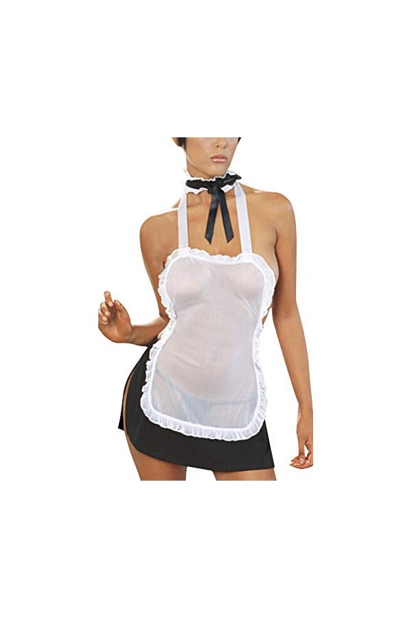 FEOYA - Ensemble Lingerie Deguisement Femme Soubrette Cosplay Uniform Costumes Sexy Jeu de Rôle Vêtement de Nuit Babydoll Sty