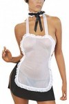 FEOYA - Ensemble Lingerie Deguisement Femme Soubrette Cosplay Uniform Costumes Sexy Jeu de Rôle Vêtement de Nuit Babydoll Sty