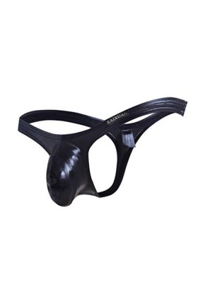 Homme Mode sous-vêtement en Cuir Verni Souples Bulge Pouch Slip Bikini Briefs Ouvert Taille Basse Lingerie