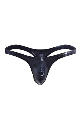 Homme Mode sous-vêtement en Cuir Verni Souples Bulge Pouch Slip Bikini Briefs Ouvert Taille Basse Lingerie