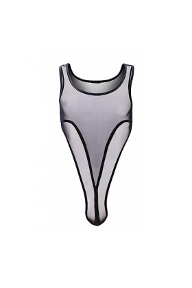 LKRSEEF Ouverte Mankini Homme Erotique Sexy Hot Boxer Elephant Moulant Chic String Transparent Slip Kangourou Bonbon Body Fic