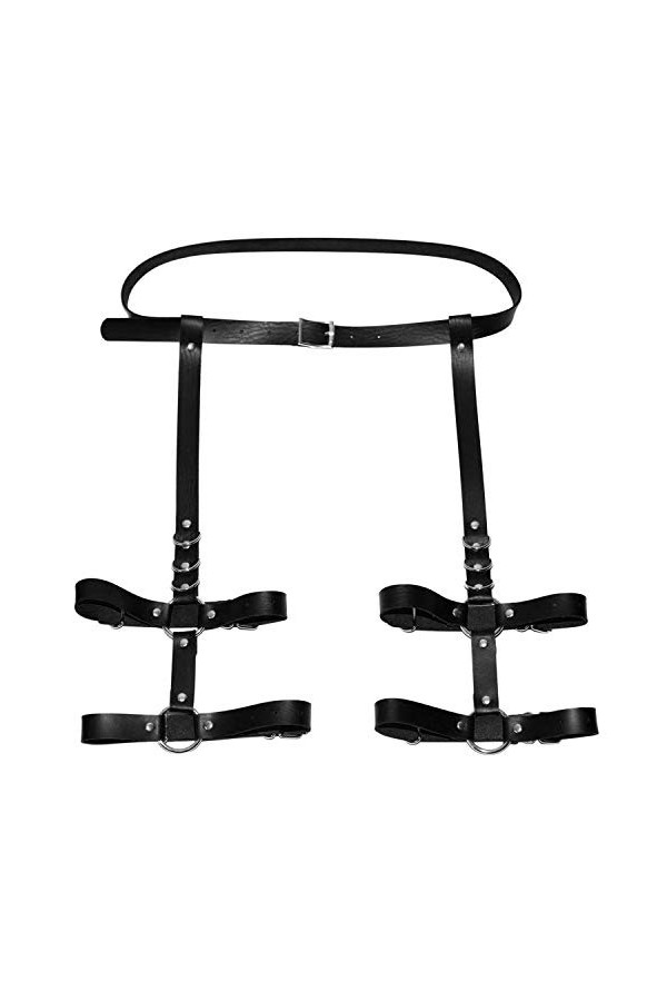 Petalum Jarretière Femme Porte-Jarretelle Sexy Ceinture Jambe Harnais Cuir Pu Elasticité Anneau Cuisse Gothique Lingerie Acce
