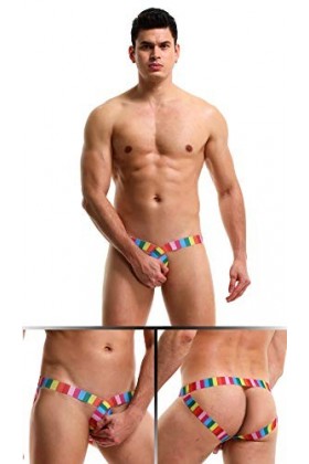 FEOYA- Homme Thong Sexy Évider Ice Silk Briefs Taille Basse G-String Jockstrap String Tanga Pouch T-Back Mini Slip Homme Sexy