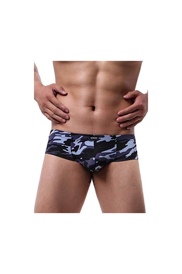 iKingsky String en Cuir épais pour Homme Camouflage Brasil Back sous-vêtements XXL, Pack de 2 