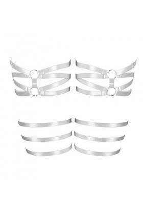 2 pièces Femmes Corps Harnais Jambe Bas jarretière Punk Grande Taille jarretière Gothique Carnaval Halloween Danse Costume B