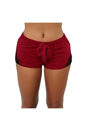 Lingerie avec Porte-jarretelle décontracté serré pour Femmes Sports élastiques Pantalon de Yoga Court à Lacets Lingerie Grand