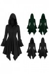 KBOPLEMQ Vêtements médiévaux pour femme - Robe gothique - Robe Renaissance - Manches longues - Robe asymétrique - Robe gothiq