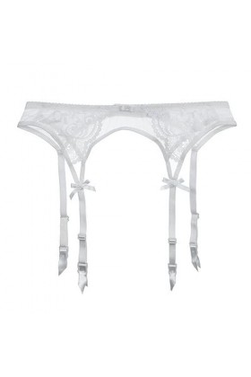 Porte-jarretelles en dentelle aux couleurs des porte-jarretelles de mariage - Noir, rouge, blanc