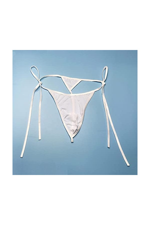 PIYAX Hommes Sexy Tongs Solide G-Strings sous-vêtements Glace Soie Sexy Gay Sissy Tanga Hombre Jockstrap pénis Sac Respirant 