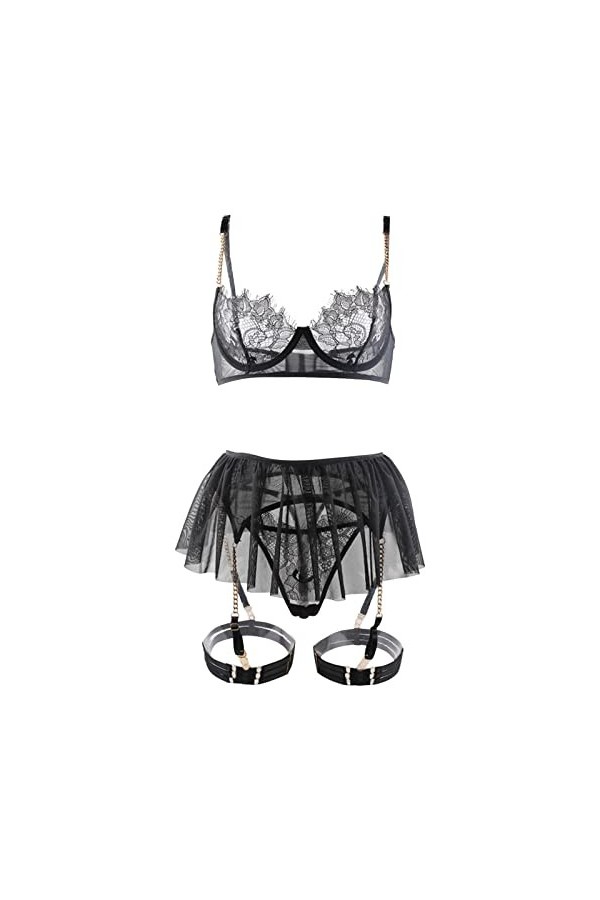 Lingerie Poitrine à la Mode et Sexy pour Femmes avec Petite Poitrine et Anneau en Acier réunis avec des sous-vêtements de Poi