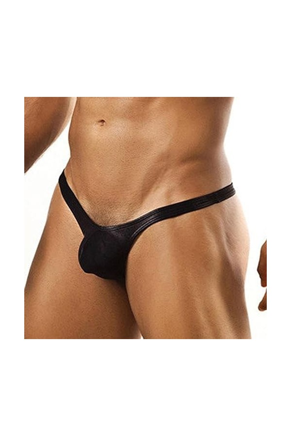 PIYAX U Convexe Tongs Pochette G-Srting pour Hommes Sexy pénis Culotte Solide Taille Basse Lingerie Gay Bikini Slips sous-vêt